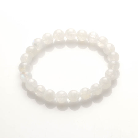 8MM WHITE RAINBOW MOONSTONE CRYSTAL BEADS BRACLET