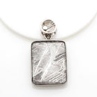 RECTANGLE METEORITE WITH 925 SILVER PENDANT