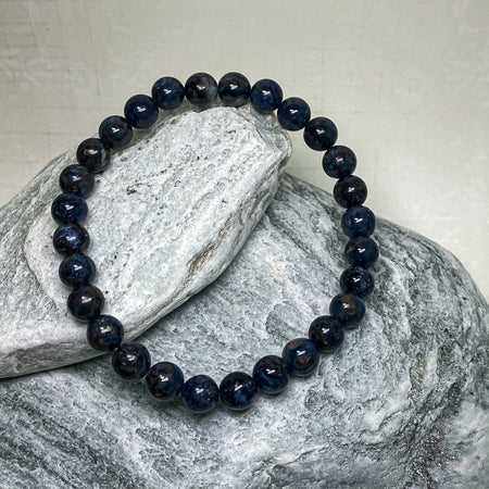 6.5MM PIETERSITE ROUND BEADS CRYSTAL BRACELET