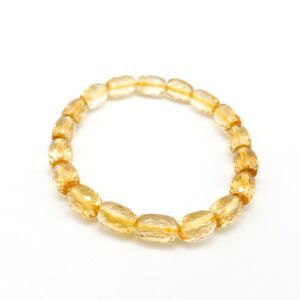8X6MM FACETTED CITRINE DRUM BRACELET
