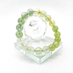 10MM MULTI COLORED GREEN PREHNITE ELASTIC BRACELET