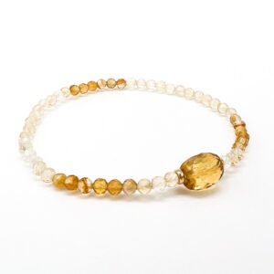 4MM FACETTED CITRINE WITH DRUM ELASTIC DRUM