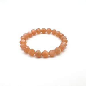 7MM FACETTED PEACH SUNSTONE BRACELET