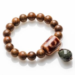 Wooden 3 Eye Dzi Career Bracelet