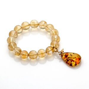Handmade Citrine and Amber Wealth Bracelet