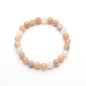 8MM 3 COLORS MOONSTONE BEADS CRYSTAL BRACELET