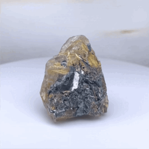 27 X 32 X 17MM GOLD RUTILATED RAW TUMBLE