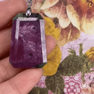 33 X 22 MM FACETED RUBYZOSITE CRYSTAL PENDANT