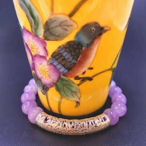 10MM LAVENDER AMETHYST WITH 925 SILVER BRACELET