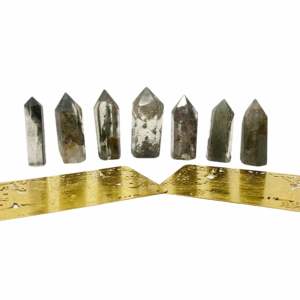 GREEN PHANTOM CRYSTAL POINTS - SET OF 7PCS