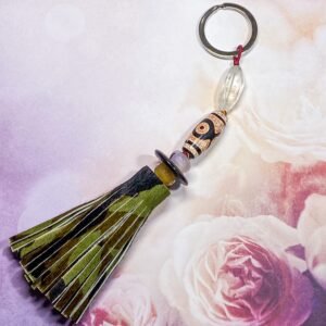 3-EYE DZI WITH GREEN PHANTOM CHARM BRACELET