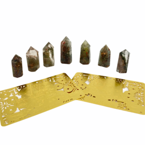 GREEN PHANTOM CRYSTAL POINTS - SET OF 7PCS - XS