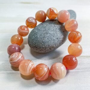 12MM ORANGE SARDONYX BRACELET